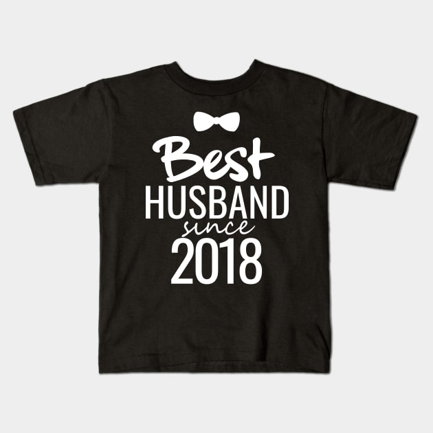 'Best Husband Since 2018' Sweet Wedding Anniversary Gift Kids T-Shirt by ourwackyhome